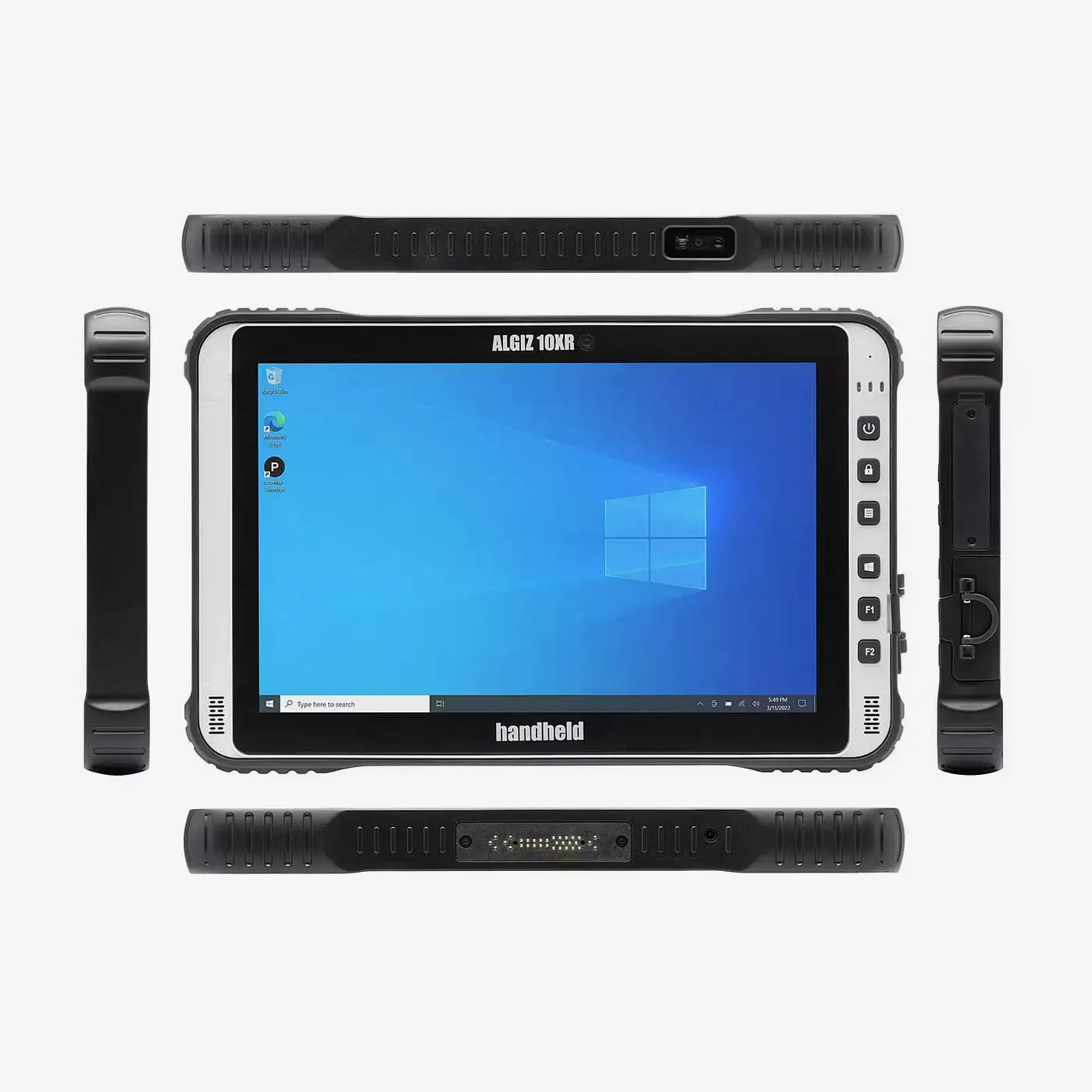 Vista trasera Algiz 10XR con carcasa IP65 y cámara trasera con flash