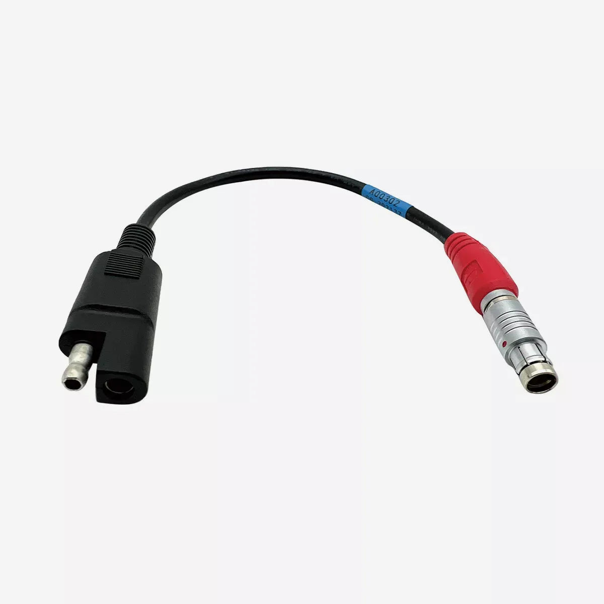 Vista completa del cable de alimentación A00302 para equipos GPS Topcon.