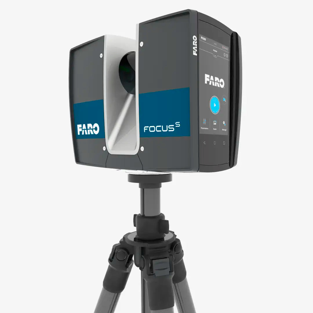 Interfaz del escáner FARO Focus con pantalla táctil y conectividad Wi-Fi