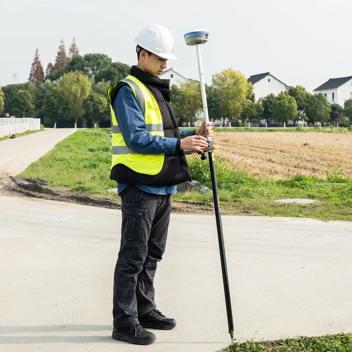 Replanteo visual 3D con CHCNAV i93 en obra – topografía con IMU