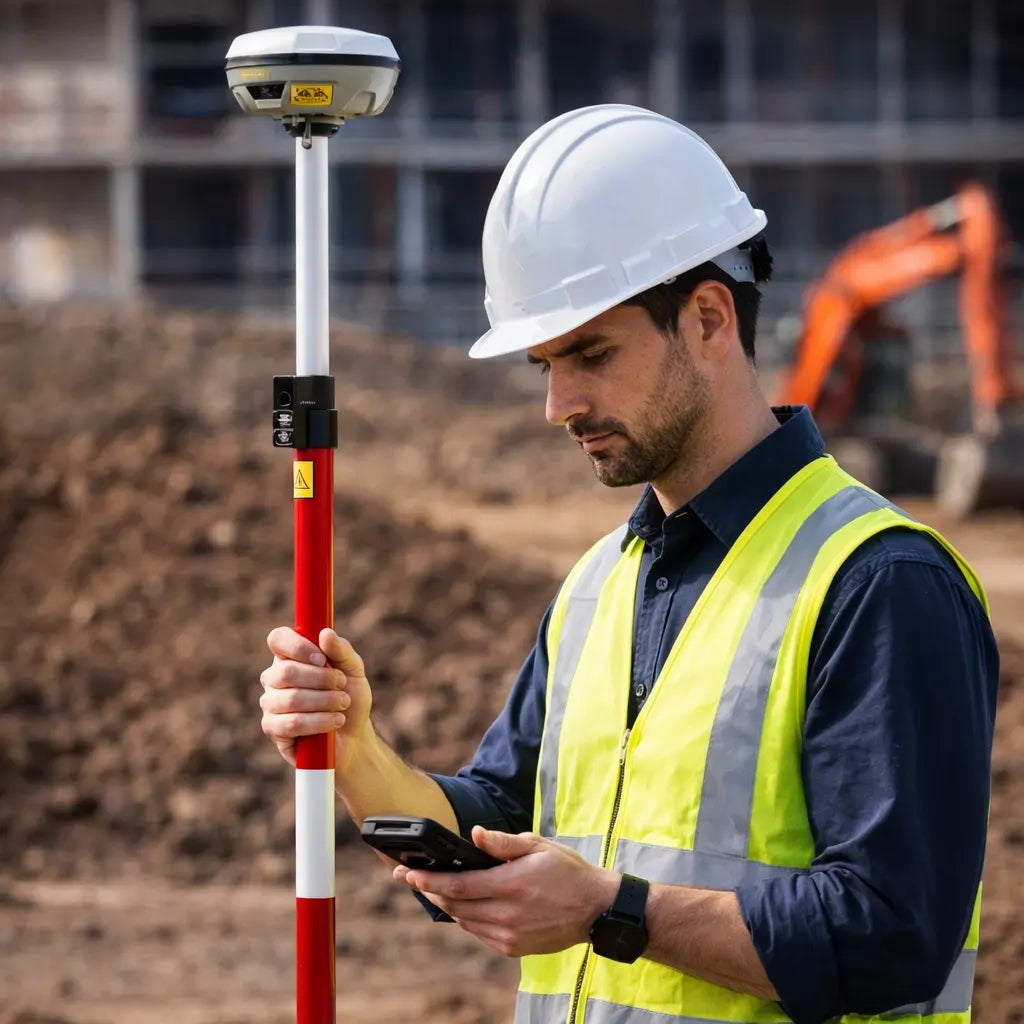 Jalón de topografía 5 metros para GPS punta 5/8 de Aluminio