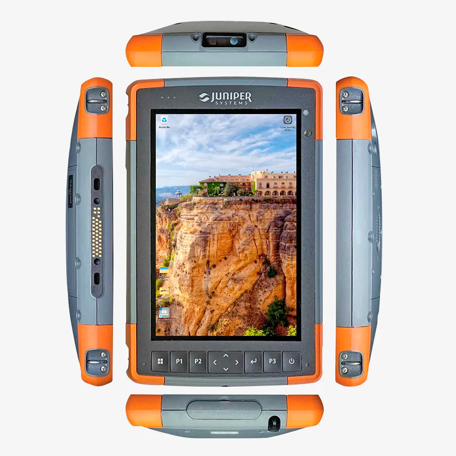 Tablet Juniper Mesa 4 utilizada en trabajos de campo de topografía