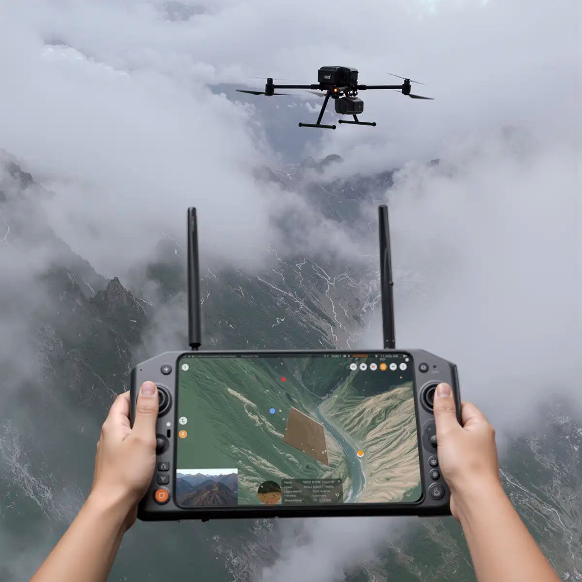 Control remoto del CHCNAV X500 con pantalla de 10,1 pulgadas y enlace de 20 km