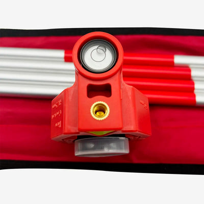 Kit completo de miniprisma económico con postes de aluminio y bolsa de transporte.