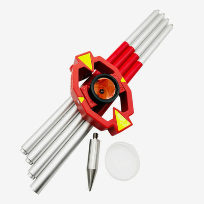 Miniprisma económico para estación total, compacto y ligero, ideal para topografía de campo.