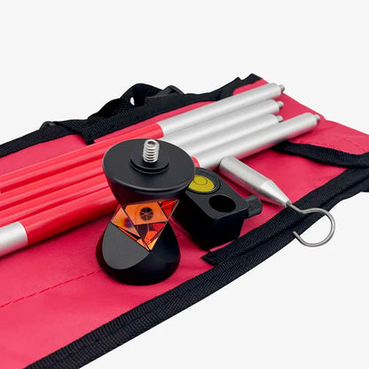 Miniprisma GRZ101 utilizado en estación total, constante de prisma +30 mm, alta precisión para topografía.