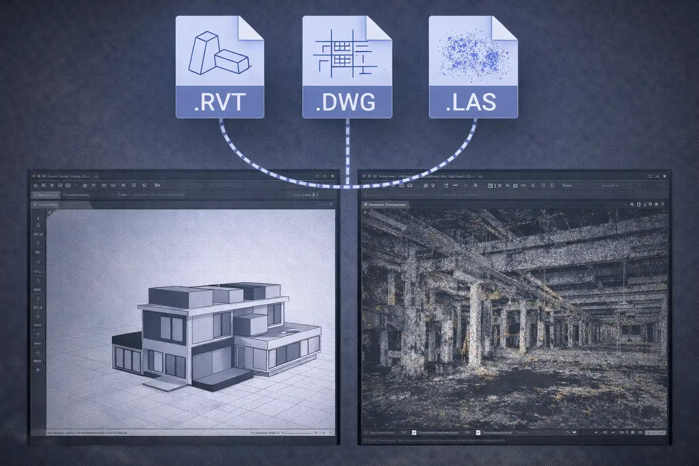 Entrega de archivos RVT, DWG y LAS en un proyecto de Scan to BIM
