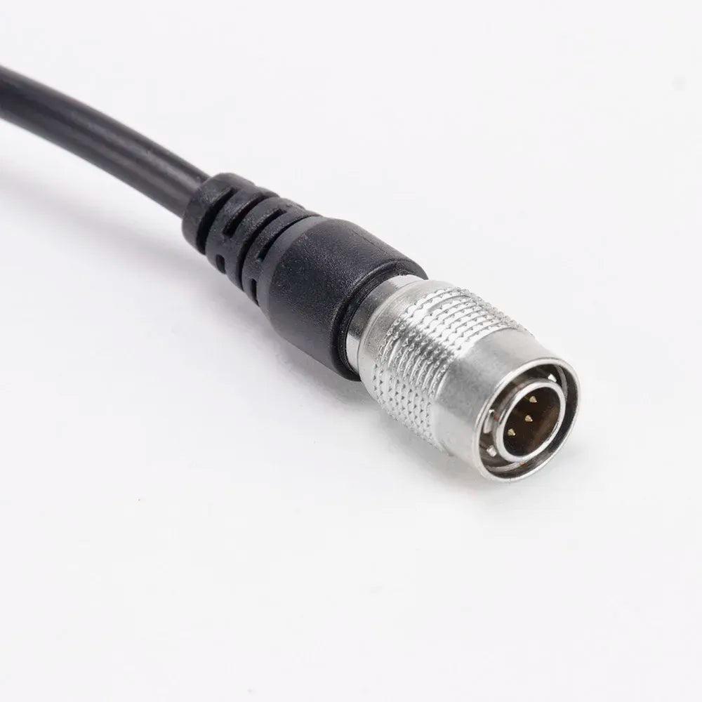 Detalle del conector Hirose de 6 pines del cable FC-24 COM para estaciones totales