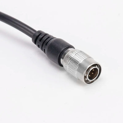 Detalle del conector Hirose de 6 pines del cable FC-24 COM para estaciones totales