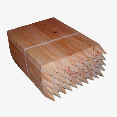 Estaca de madera para topografía, resistente y duradera. Uso en marcaje de trazados y delimitación.
