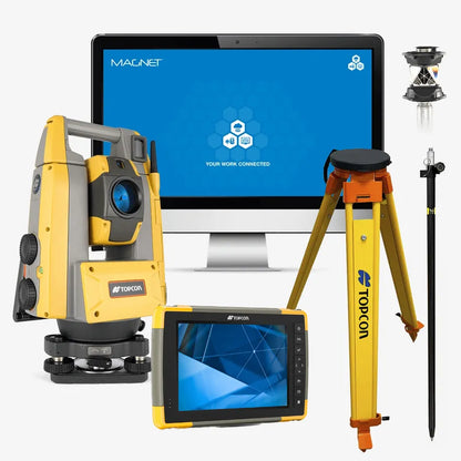 Pack Robótica TOPCON GT-603/GT-605 con estación total robótica, controladora FC-6400 CELL, software MAGNET, trípode, jalón y prisma.